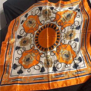 Elegant Orange and Navy Scarf